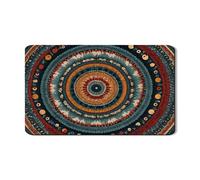 Tappetino scolapiatti mandala per cucina, in gomma assorbente colorata bohémien, tappetino scolapiatti in pelle PU vibrante per protezione bancone, 30,5 x 50,8 cm