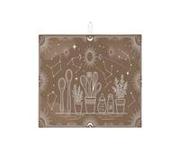 Tappetino scolapiatti marrone celestiale per bancone della cucina, tappetino assorbente per scolapiatti con notte stellata, tappetino in microfibra cosmica rustico per decorazione bancone della cucina