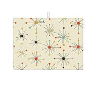 Tappetino scolapiatti moderno in stile vintage metà secolo anni Cinquanta, per bancone della cucina, in microfibra, assorbente, riutilizzabile, lavabile, extra large, 45,7 x 61 cm