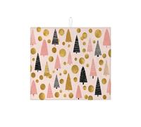 Tappetino scolapiatti moderno per bancone della cucina, giocoso albero di Natale con pesche assorbenti, tappetino scolapiatti in microfibra per decorazione del bancone della cucina, 40,6 x 45,7 cm