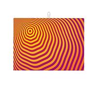 Tappetino scolapiatti multicolore con gradiente di linee visive, illusione ottica, divertente, grande, per il bancone della cucina, reversibile, piccolo, 16 x 18 pollici