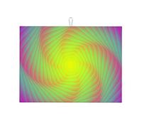 Tappetino scolapiatti multicolore con gradiente di linee visive, illusione ottica, piatti da cucina divertenti, facile, grande, 18 x 24 pollici