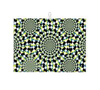 Tappetino scolapiatti multicolore con gradiente, linea visiva, illusione ottica, divertente, extra large, tappetino scolapiatti decorativo, grande, 18 x 24 pollici