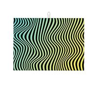 Tappetino scolapiatti multicolore con griglia, gradiente, linea visiva, illusione ottica, divertente, XL, resistente, grande, 18 x 24 pollici