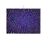 Tappetino scolapiatti multicolore con griglia, linea visiva sfumata, illusione ottica, divertente, piccolo, resistente, grande, 18 x 24 pollici