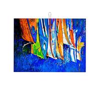 Tappetino scolapiatti multicolore grande, motivo paesaggio, simula pittura a olio, tappetino da caffè, decorazione da cucina, grande, 18 x 24 pollici