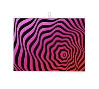 Tappetino scolapiatti multicolore per bancone da cucina, effetto sfumato, linea visiva, illusione ottica, divertente, in silicone, facile da usare, grande, 18 x 24 pollici