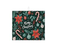 Tappetino scolapiatti natalizio a forma di stella di Natale per bancone della cucina, tappetino scolapiatti assorbente in stile vintage, in microfibra, per bar, 40,6 x 45,7 cm