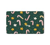 Tappetino scolapiatti natalizio per bancone della cucina, bastoncino di zucchero e stella, in gomma assorbente, tappetino scolapiatti in pelle sintetica per decorazione della cucina, 30,5 x 50,8 cm