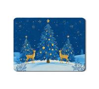 Tappetino scolapiatti natalizio per bancone della cucina, con scena innevata blu, in gomma assorbente, tappetino scolapiatti in pelle PU, tappetino per asciugatura per bar, 45 x 61 cm