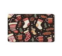 Tappetino scolapiatti natalizio per bancone della cucina, in gomma assorbente rossa, tappetino scolapiatti in pelle sintetica per vacanze, tappetino per asciugare i piatti per bar, 30 x 50 cm