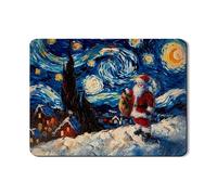 Tappetino scolapiatti natalizio per bancone della cucina, motivo: Babbo Natale con notte stellata, in gomma assorbente, tappetino scolapiatti in pelle sintetica per decorazione del bancone della