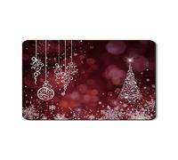 Tappetino scolapiatti natalizio per bancone della cucina, motivo fiocco di neve e ornamento, in gomma assorbente, tappetino scolapiatti in pelle sintetica per vacanze, 30,5 x 50,8 cm