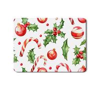 Tappetino scolapiatti natalizio per bancone della cucina, ornamento rosso con bastoncini di zucchero in gomma assorbente, tappetino scolapiatti in pelle sintetica per vacanze, 45,7 x 61 cm