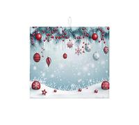 Tappetino scolapiatti natalizio per bancone della cucina, ornamento rosso, tappetino scolapiatti assorbente, tappetino in microfibra invernale per proteggere bar, 40,6 x 45,7 cm