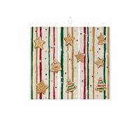 Tappetino scolapiatti natalizio per bancone della cucina, stelle di pan di zenzero e alberi, tappetino scolapiatti assorbente, tappetino scolapiatti in microfibra per le vacanze, 40,6 x 45,7 cm
