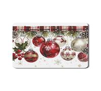 Tappetino scolapiatti natalizio per bancone della cucina, tappetino scolapiatti in gomma assorbente, motivo scozzese rosso, tappetino scolapiatti in pelle sintetica per cucina, bar, 30,5 x 50,8 cm
