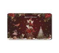 Tappetino scolapiatti natalizio per cucina, motivo stella di Natale, in gomma assorbente, tappetino scolapiatti in pelle sintetica per decorazione da bancone, 30,5 x 50,8 cm