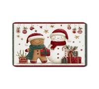 Tappetino scolapiatti natalizio per cucina, pan di zenzero e pupazzo di neve, tappetino in gomma assorbente per scolapiatti in pelle sintetica per bancone, 30,5 x 50,8 cm