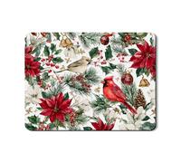 Tappetino scolapiatti natalizio per cucina, stella di Natale rossa e cardinale in gomma assorbente, tappetino scolapiatti in pelle sintetica per bancone, 45,7 x 61 cm