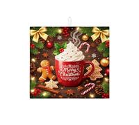 Tappetino scolapiatti natalizio per cucina, tappetino assorbente rosso, tappetino scolapiatti in microfibra di pan di zenzero e cacao, per bancone della cucina, decorazione per le vacanze, 40,6 x 45,7