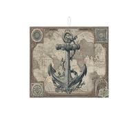 Tappetino scolapiatti nautico per bancone della cucina, con mappa vintage, assorbente, tappetino scolapiatti in microfibra per decorazione bancone della cucina, 40,6 x 45,7 cm