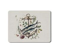 Tappetino scolapiatti nautico per bancone della cucina, tappetino scolapiatti in gomma assorbente con ancore vintage, tappetino scolapiatti in pelle PU per proteggere i frutti di mare 45,7 x 61 cm
