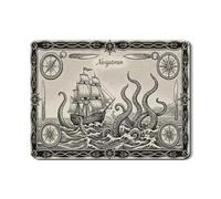 Tappetino scolapiatti nautico per bancone della cucina, tappetino scolapiatti in gomma assorbente nero vintage con nave e polipo, per tutte le stagioni, tappetino in pelle PU costiera 45,7 x 61 cm