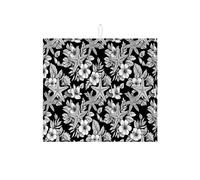 Tappetino scolapiatti nero a forma di stella marina per bancone della cucina, tappetino assorbente per scolapiatti floreale monocromatico tropicale per bar, 40,6 x 45,7 cm