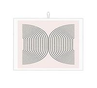 Tappetino scolapiatti nero artistico contemporaneo, arte murale astratta ispirata al design moderno di metà secolo, per stoviglie da cucina, in microfibra, ultra assorbente, piccolo, 16 x 18 pollici