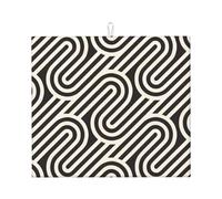 Tappetino scolapiatti nero con texture curva per cucina. Assorbente all'acqua, ad asciugatura rapida, antiscivolo, adatto per stoviglie, facile da riporre e pulire.