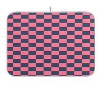 Tappetino scolapiatti nero e pesca a scacchiera tappetino da cucina tappetino scolapiatti e scolapiatti tappetino per asciugare i piatti xl 18 x 24