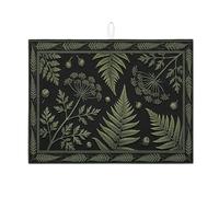 Tappetino scolapiatti nero per bancone della cucina, elegante tappetino scolapiatti assorbente botanico per tutto l'anno in microfibra vintage 45,7 x 61 cm