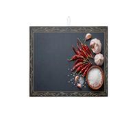 Tappetino scolapiatti nero per cucina, motivo floreale vintage, assorbente, in microfibra, per proteggere lo spazio sul bancone, 40,6 x 45,7 cm