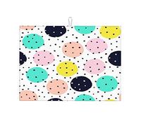 Tappetino scolapiatti nordico con pois grigi e geometria, carino, per il bancone della cucina, XL, morbido e piccolo, 16 x 18 pollici