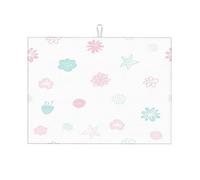 Tappetino scolapiatti nordico con pois grigi e geometria, carino, XL, lavabile in lavatrice, piccolo, 16 x 18 pollici