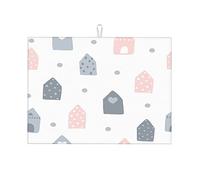 Tappetino scolapiatti nordico con pois grigi e geometria, divertente, piccolo, per la cucina, 16 x 18 pollici