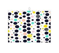 Tappetino scolapiatti nordico con pois grigi e geometria, grande decorazione da cucina, 18 x 24 pollici