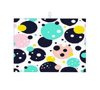 Tappetino scolapiatti nordico con pois grigi e geometria, grazioso per la cucina, facile da usare, piccolo, 16 x 18 pollici