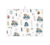 Tappetino scolapiatti nordico con pois grigi e geometria, per cucina, grande, 18 x 24 pollici