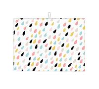 Tappetino scolapiatti nordico con pois grigi e geometria, piccolo, 16 x 18 pollici