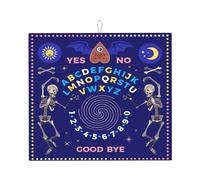 Tappetino scolapiatti Ouija con scheletri, gotico e occulto, per Halloween, 40,6 x 45,7 cm, assorbente, in microfibra, per piano di lavoro della cucina, multiuso, per scolapiatti, nero