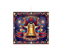 Tappetino scolapiatti patriottico per bancone della cucina, tappetino assorbente per scolapiatti con campana blu, tappetino estivo in microfibra per proteggere il bancone della cucina, 40,6 x 45,7 cm