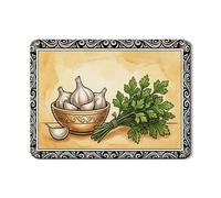 Tappetino scolapiatti per aglio e prezzemolo per bancone della cucina, tappetino scolapiatti in gomma assorbente vintage, tappetino scolapiatti in pelle sintetica in poliuretano, 45,7 x 61 cm