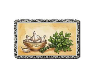 Tappetino scolapiatti per aglio e prezzemolo per bancone della cucina, tappetino scolapiatti in gomma assorbente vintage, tappetino scolapiatti autunnale in pelle PU, 30,5 x 50,8 cm