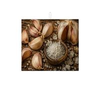 Tappetino scolapiatti per aglio per bancone della cucina, tappetino assorbente rustico marrone, tappetino scolapiatti in microfibra vintage per proteggere l'area di cottura, 40,6 x 45,7 cm