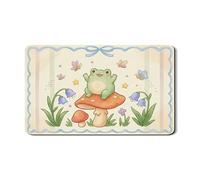 Tappetino scolapiatti per anfibi e funghi per bancone della cucina, in gomma assorbente verde floreale, tappetino scolapiatti dal design carino primaverile per protezione bar 30,5 x 50,8 cm