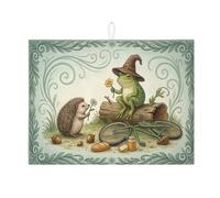 Tappetino scolapiatti per anfibi e ricci, per bancone della cucina, tappetino assorbente in microfibra con motivo floreale vintage, 45,7 x 61 cm