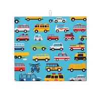 Tappetino scolapiatti per auto, motivo polizia, assorbente, per bancone della cucina, ambulanze, camion, caffè, scolapiatti con anello per appenderlo, 40,6 x 45,7 cm