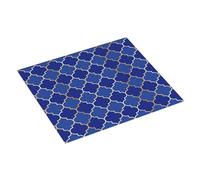 Tappetino scolapiatti per bancone della cucina, 40,6 x 45,7 cm, a griglia blu e oro, a forma di lanterna, tappetino assorbente per scolapiatti con anello per appendere